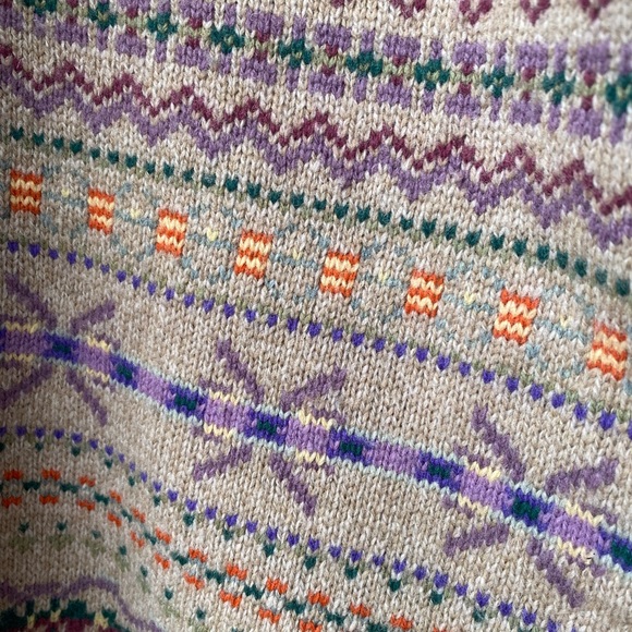 JOS. A. BANK Lambswool Fair Isle Nordic Men's Pullover Sweater Size Large fall - Picture 9 of 13